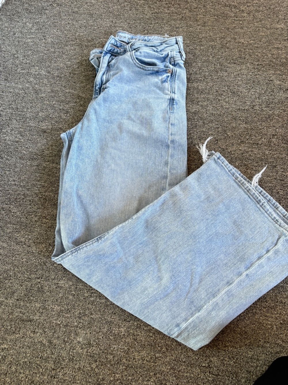 American Eagle Outfitters Light Blue Flared Wide-Leg Jeans